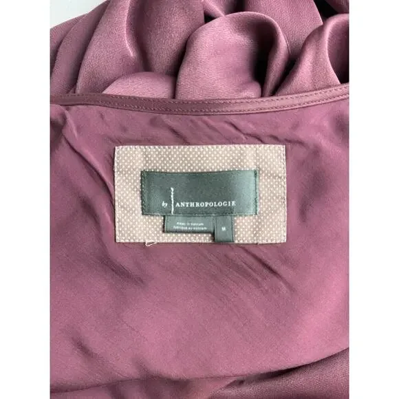 Anthropologie Elyse Plum Satin Slip Midi Dress - Size M - Picture 10 of 10